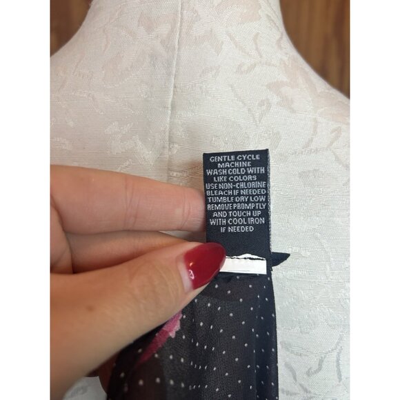 Torrid Tank Top Sleeveless Shirt Black Polka Dot- Semi sheer Pink Lips 3 (3X) - Picture 11 of 11